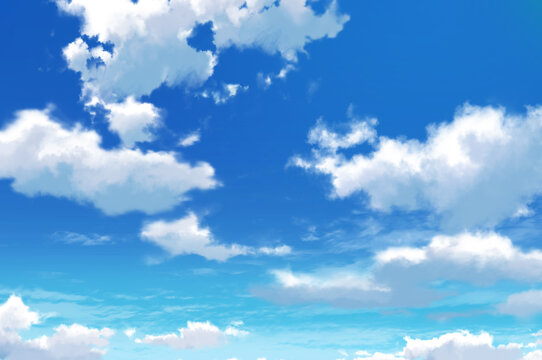 背景イラスト_青空と雲