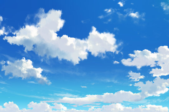 背景イラスト_青空と雲