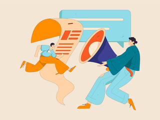 Communicate with consultants flat vector character concept operation hand drawn illustration
