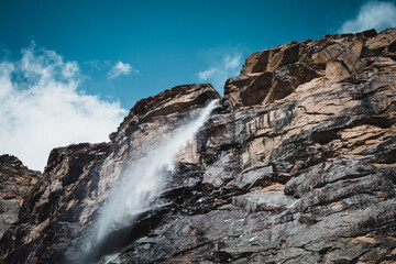 waterfall in the mountains (vasudhara falls)