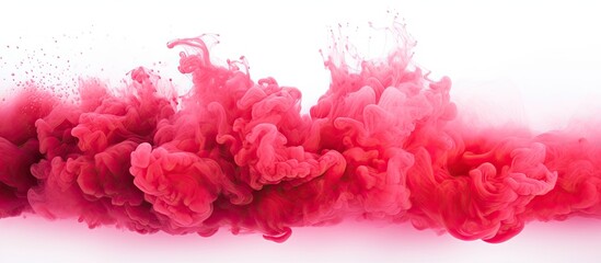 Magenta petal floats in water, creating art with natural materials against a white background. Font inspired by fur and peach colors. A fashion accessory or event theme