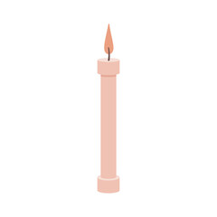 Burning Aroma candle isolated on white background. Hand drawn Vector illustration. Aroma candle icon. Hand crafted candle. Flat design