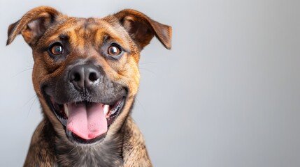 Joyful Canine Companion Ready for Exciting Adventure on Isolated White Background