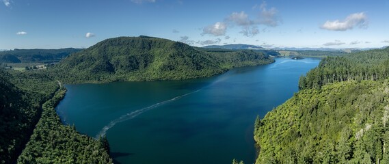 Blue Lake, Rotorua, Bay of Plenty, New Zealand.