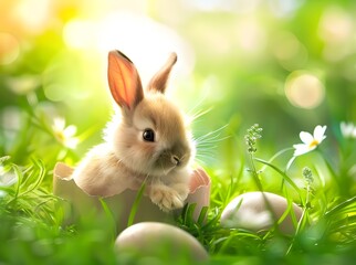 Cute rabbit with carrot 3D cartoon animation - obrazy, fototapety, plakaty