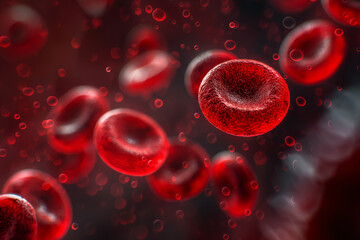 Fototapeta premium Blood cells in Artery. 3d rendering medical illustration.