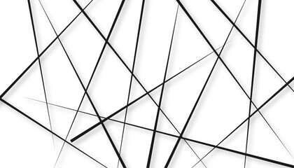 Random chaotic lines abstract geometric texture.. Modern, contemporary art-like illustration. Asymmetrical texture with random chaotic lines. Black and white. Abstract geometric pattern. Vector 