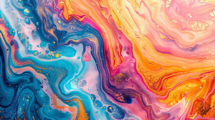 Swirling Waves of Abstract Marbling