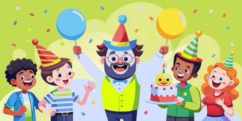 Obraz na płótnie Canvas Level Up Your Celebrations: Birthday & Party Vector Graphics That Pop for Every Occasion