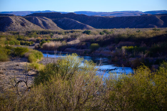 A Scenic View of the Rio Grande at Big Bend National Park, in Southwest Texas.
