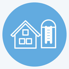 Icon Silo. suitable for Garden symbol. blue eyes style. simple design editable. design template vector. simple symbol illustration