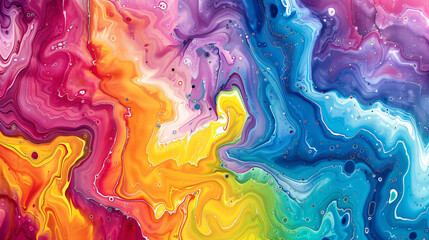 Swirling Paint Waves in Hypnotic Motion