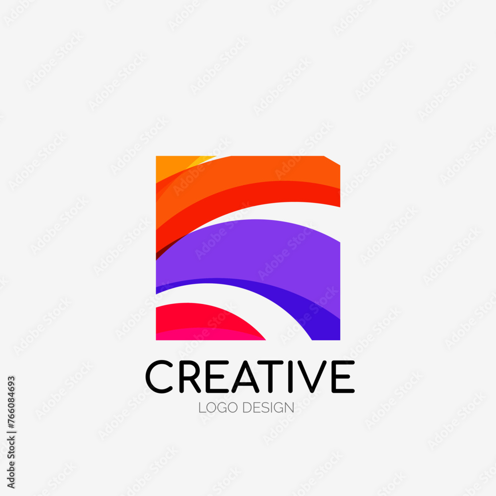 Aufkleber Modern abstract logo design. Geometric vector art. Clean overlapping lines and abstract shapes. Perfect for modern brand