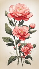 Rosy Reverie: Watercolor of a Rose Flower, Infusing Art with Delicacy, Romance, and the Timeless Beauty of Nature