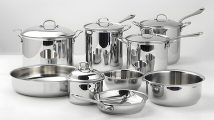 Stainless steel cookware.