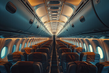 Interior of an empty aeroplane