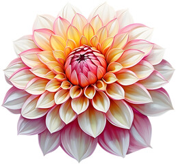 Watercolor painting of a Pompon Dahlia flower. - obrazy, fototapety, plakaty