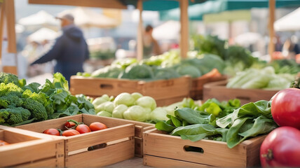 Fresh vegetables at the farmers market. Healthy eating and dieting concept