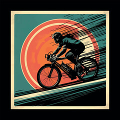 Bicycle racing illustration for Vector T Shirt.