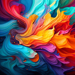 Abstract digital art with vibrant swirling colors.