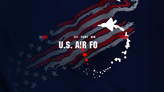 Animated US Air Force Birthday. US Air Force. motion September 18. Poster, Template, Card, Banner, Background Design,	