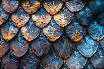 A closeup of a snakeskin texture pattern - obrazy, fototapety, plakaty