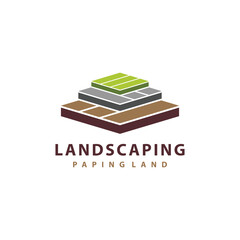 Paving block logo, paving land logo
