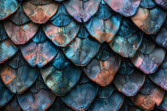 A closeup of a snakeskin texture pattern