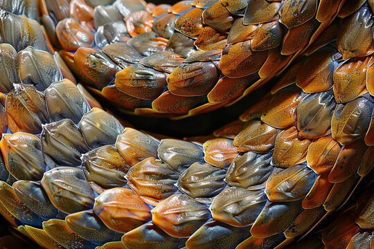 A closeup of a snakeskin texture pattern