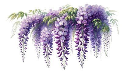 Watercolor foxglove clipart with tall spires of colorful flowers - obrazy, fototapety, plakaty