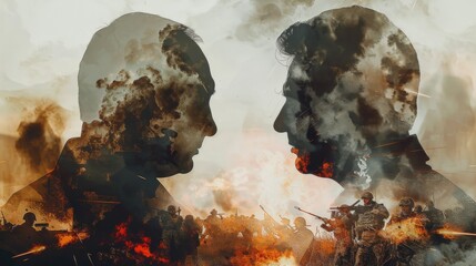 Two Men Confronting Each Other by a Fire