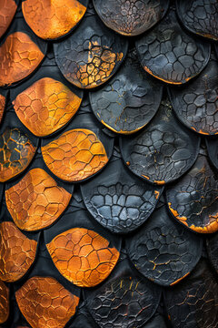 A closeup of a snakeskin texture pattern