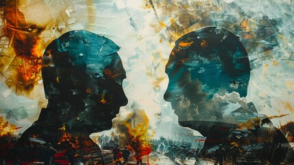 Two People Facing Each Other in a Painting