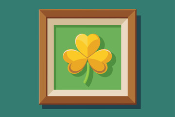 draw-a-picture-frame-with-a-gold-four-leaf-clover- v.eps