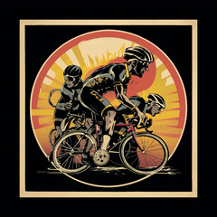 Unique Racing Bicycle illustration vector for T Shirt design.