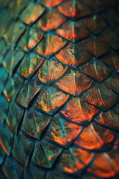 A closeup of a snakeskin texture pattern