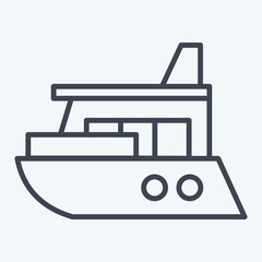 Icon Yacht. related to Diving symbol. line style. simple design illustration