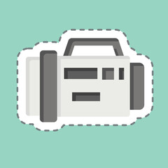 Sticker line cut Diving Flash Light. related to Diving symbol. simple design illustration