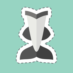 Sticker line cut Mermaid Vail Diving. related to Diving symbol. simple design illustration