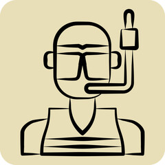 Icon Diving Glasses. related to Diving symbol. hand drawn style. simple design illustration