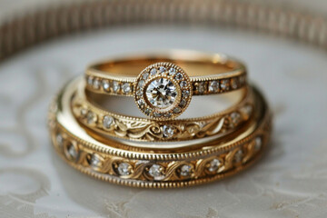 antique wedding ring set 