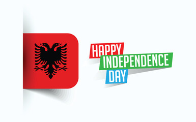 Happy Independence Day of Albania Vector illustration, national day poster, greeting template design