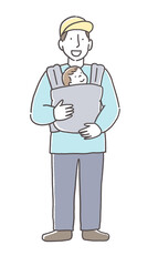 赤ちゃんを抱っこしているパパ