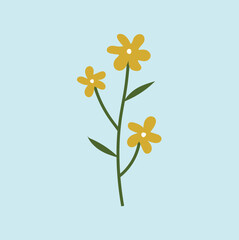 Summer Simple Minimalistic beautiful flower Illustration 