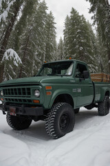 off road vehicle tractor in the snow