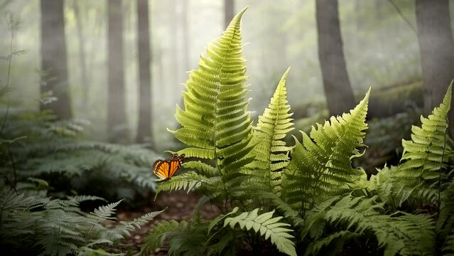 fern leaves in the forest