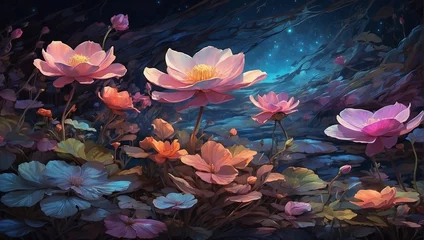 Foto op Canvas pink water lilies © RIYAAN