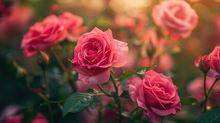 Beautiful pink roses , Generative ai, 