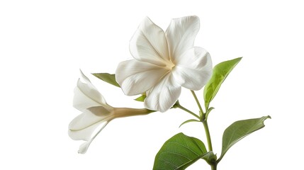 Fototapeta premium Cape Jasmine flower on white background , Generative ai, 