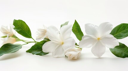 Naklejka na ściany i meble Cape Jasmine flower on white background , Generative ai, 